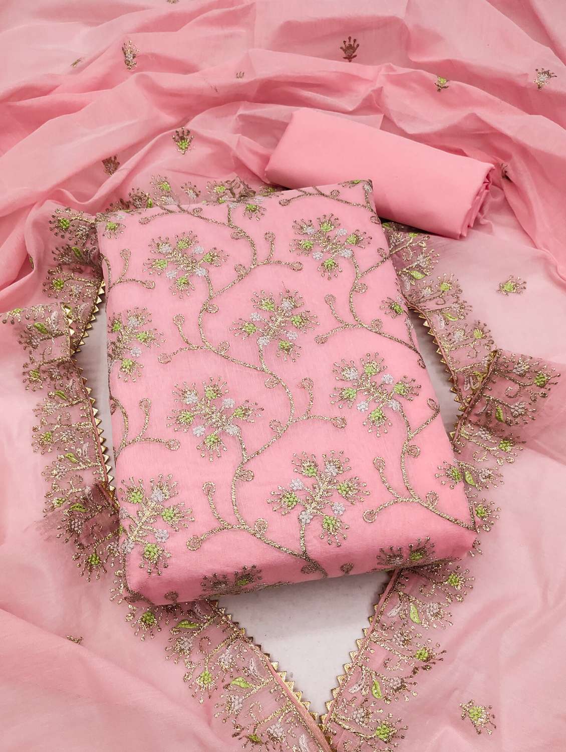 women embellished unstitched suit set