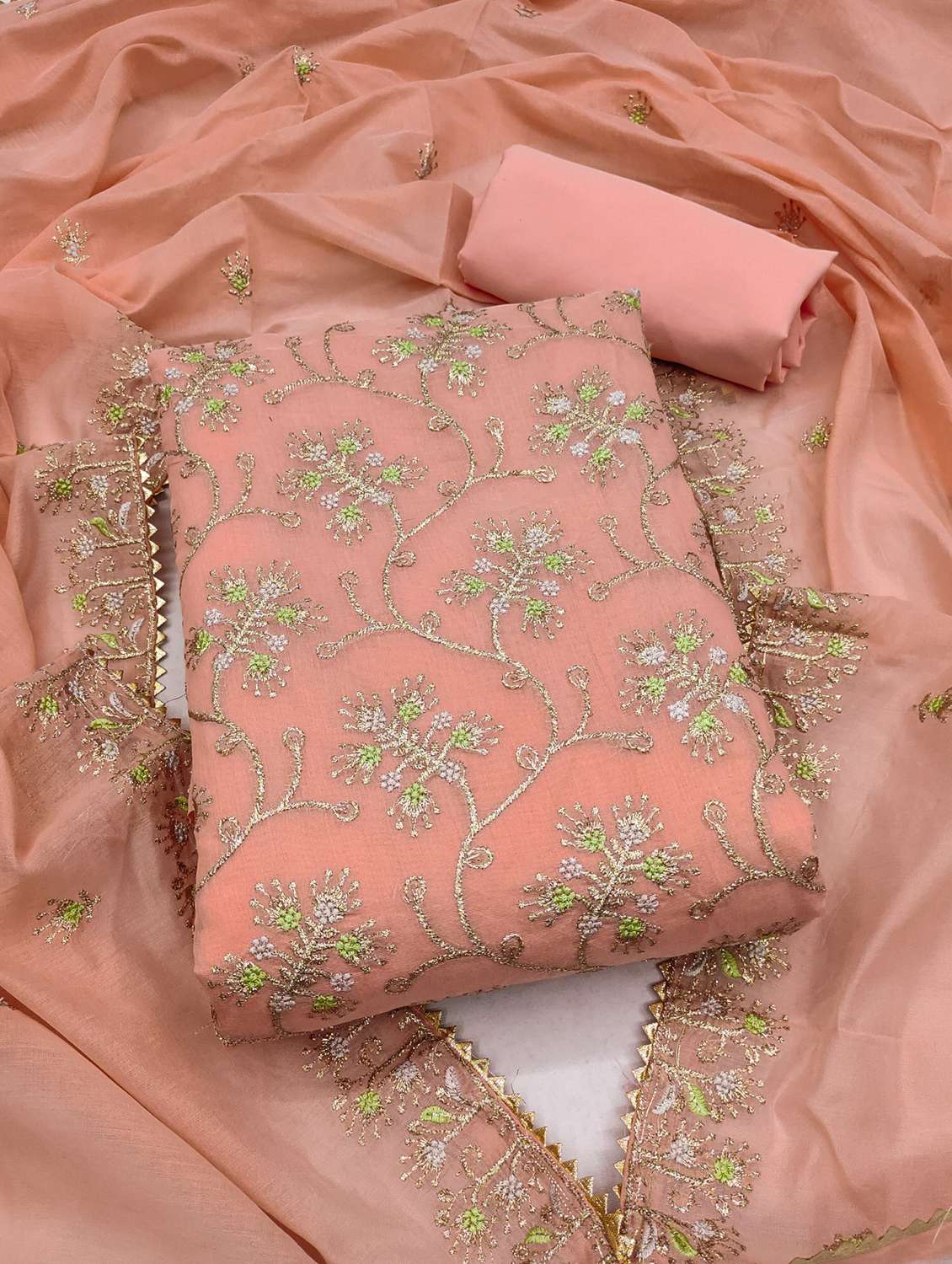 women embellished unstitched suit set