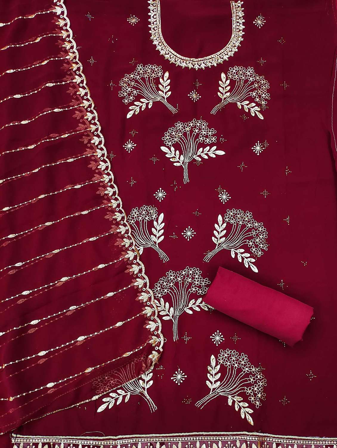 women embroidered unstitched suit set - 21993881 -  Standard Image - 2