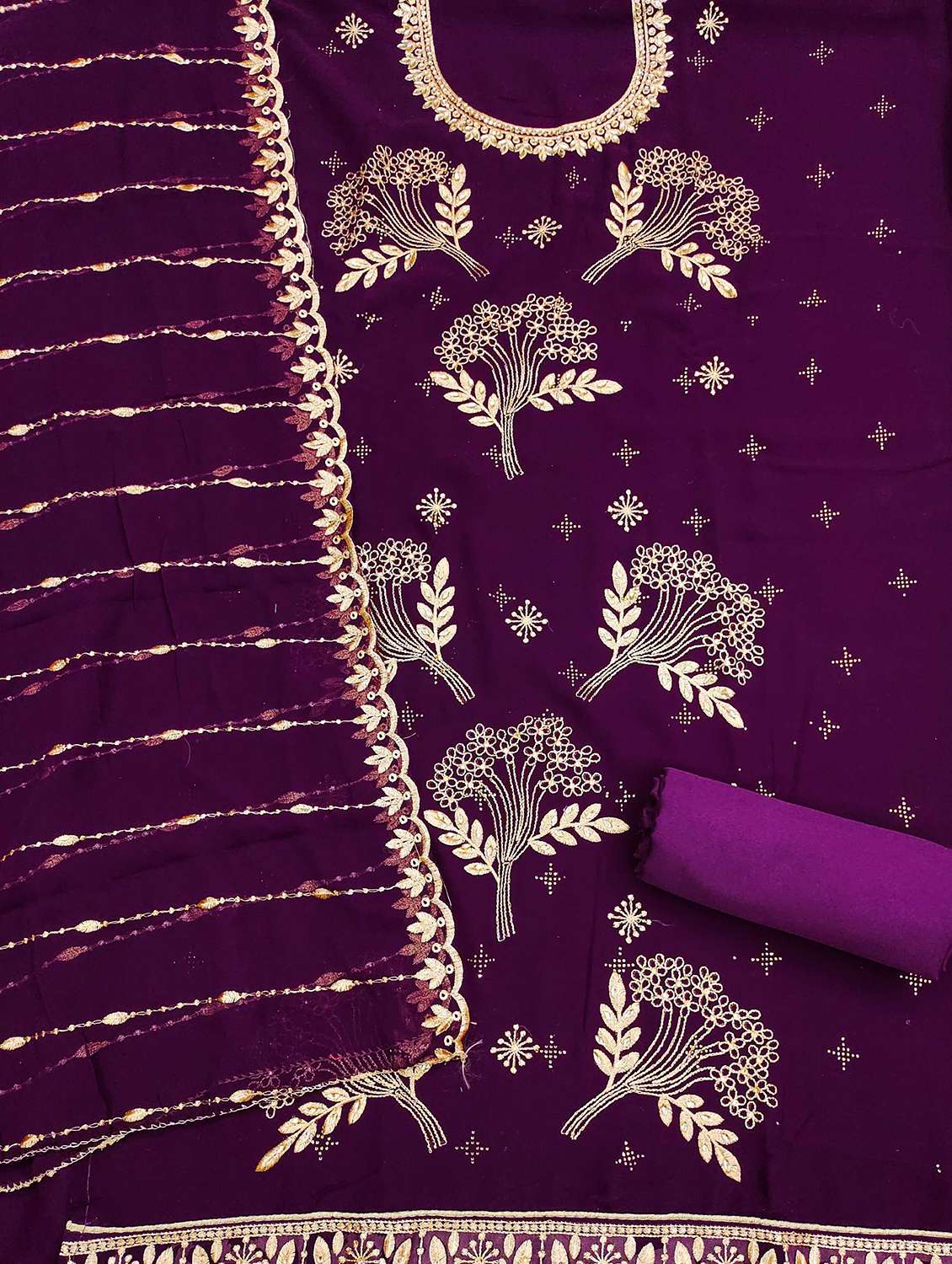 women embroidered unstitched suit set - 21993884 -  Standard Image - 2