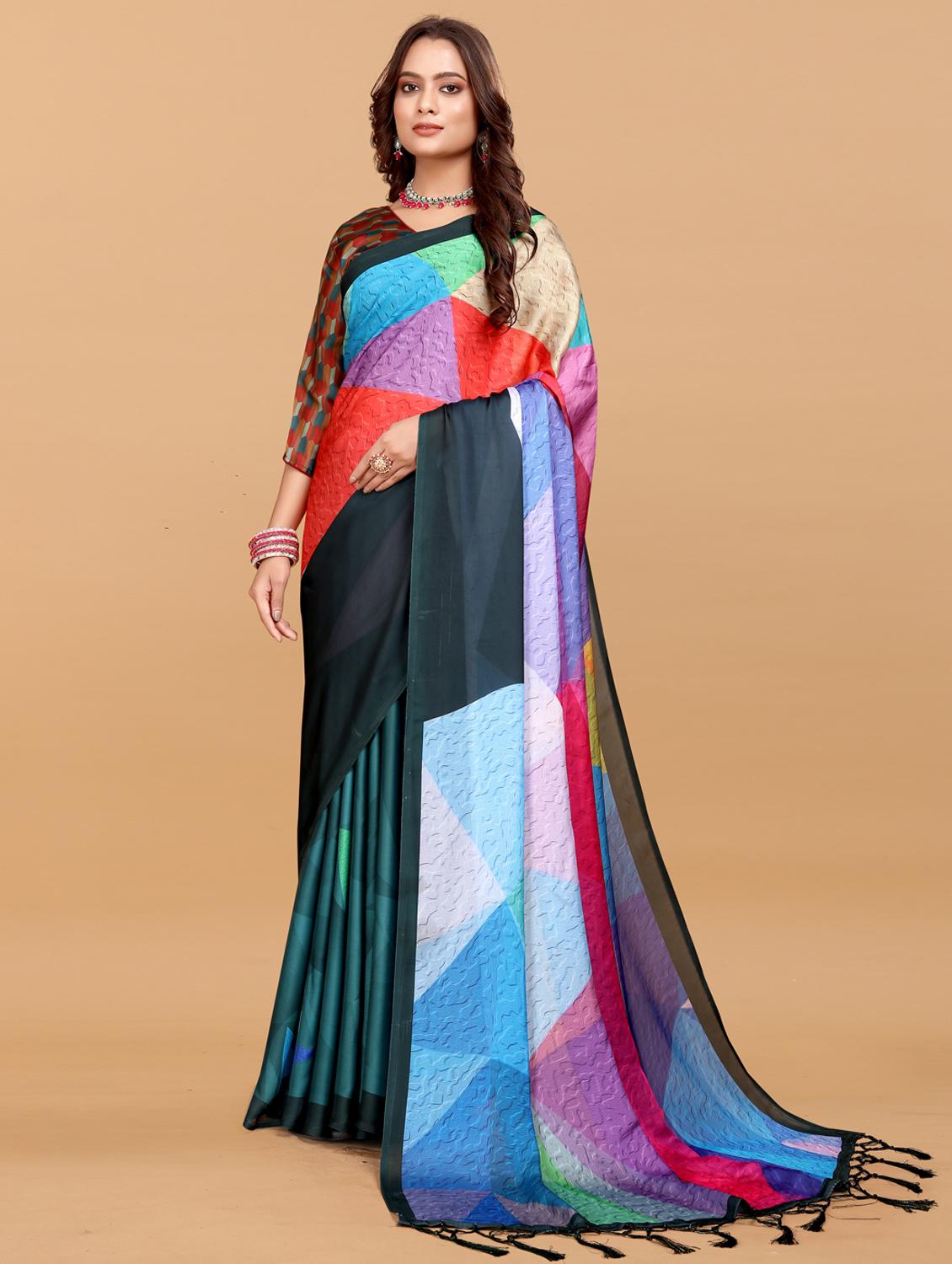 women printed casual wear saree with blouse - 21993925 - Zoom Image - 0