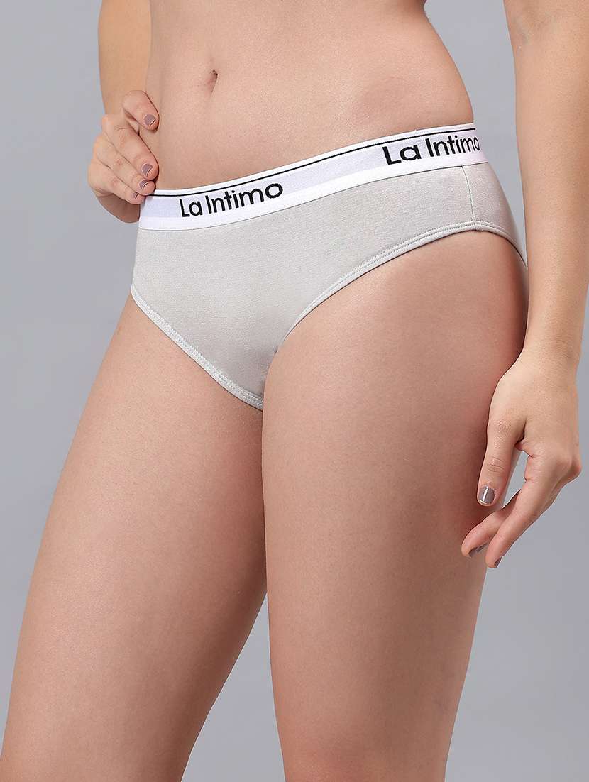 women grey solid mid rise bikini panty - 21993944 -  Standard Image - 2
