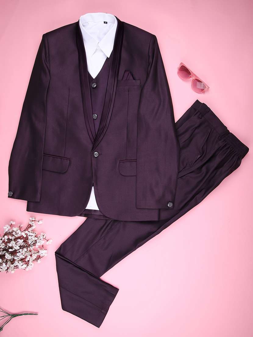 boys solid long sleeve 3 piece suit set - 21994574 -  Standard Image - 2