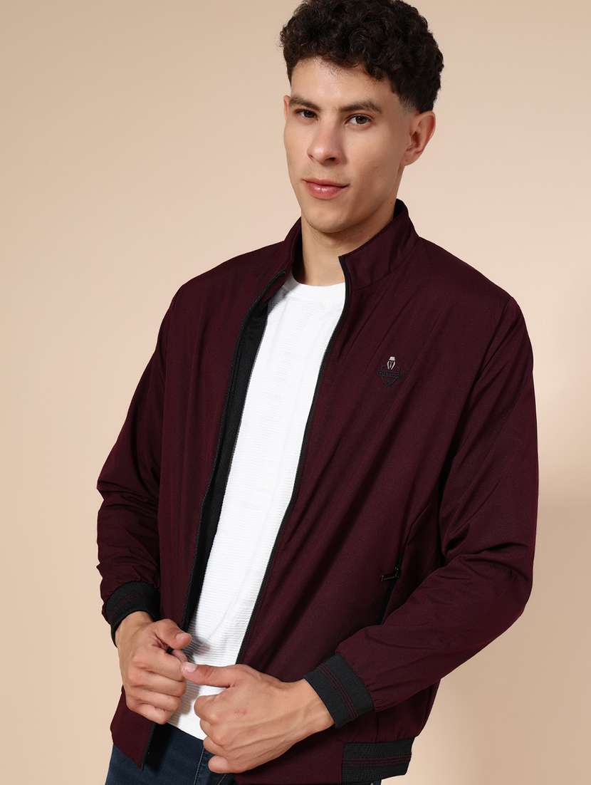 men solid long sleeve casual jacket