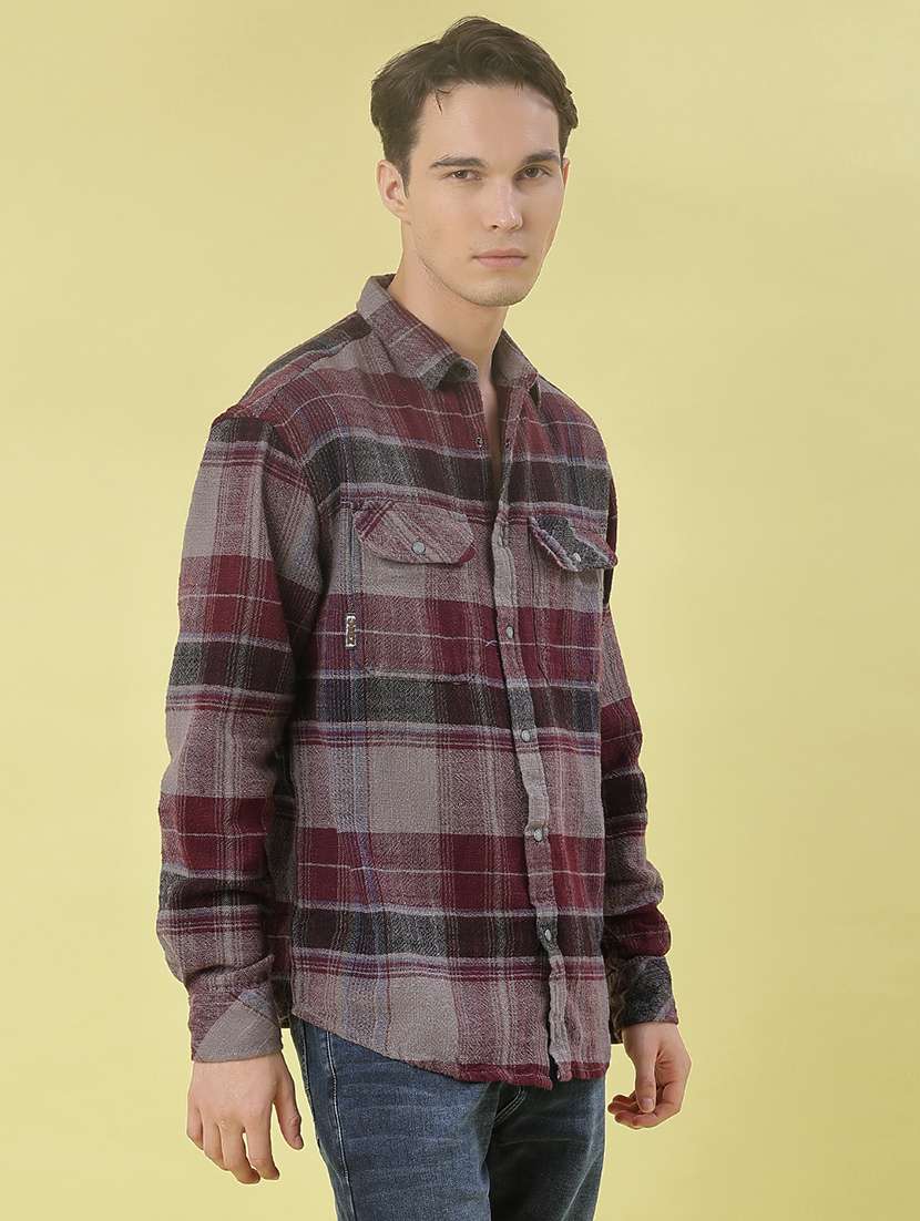 men checkered long sleeve regular fit casual shirt - 21994726 -  Standard Image - 2