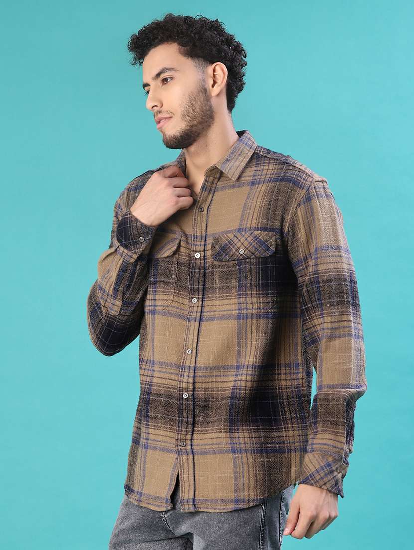 men checkered long sleeve regular fit casual shirt - 21994728 -  Standard Image - 2