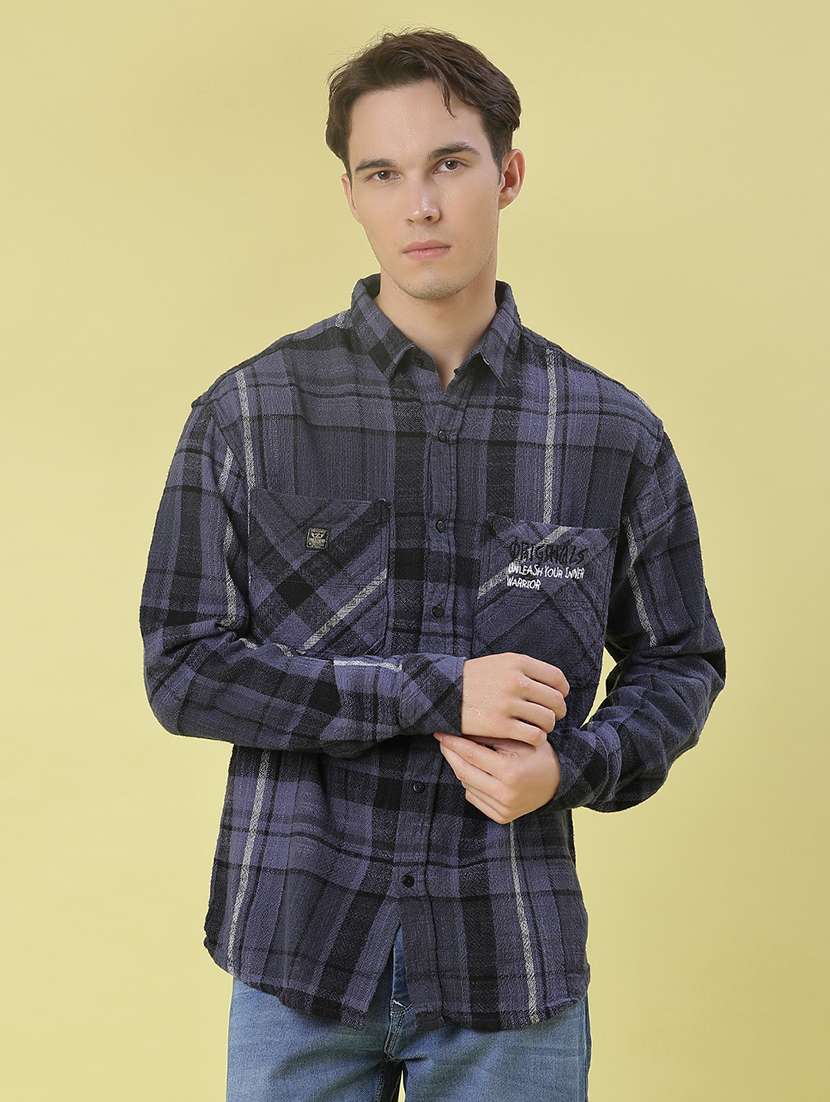 men checkered long sleeve regular fit casual shirt - 21994803 -  Standard Image - 2
