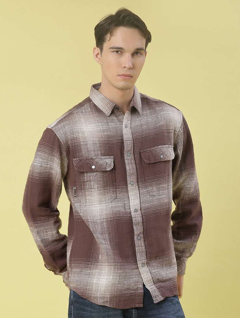 men checkered long sleeve regular fit casual shirt - 21994806 -  Standard Image - 2