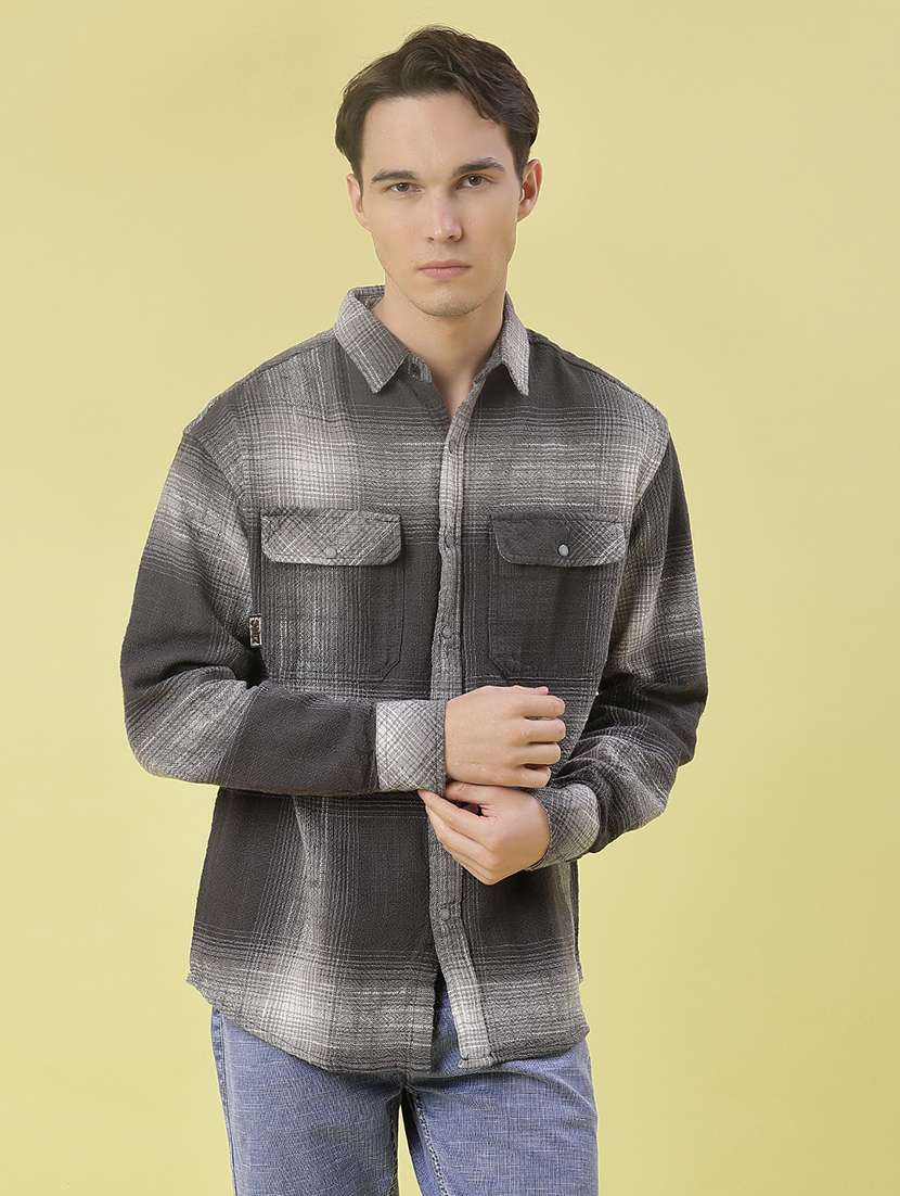 men checkered long sleeve regular fit casual shirt - 21994807 -  Standard Image - 2