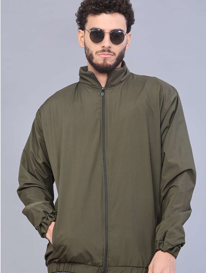 men solid long sleeve regualr fit casual jacket