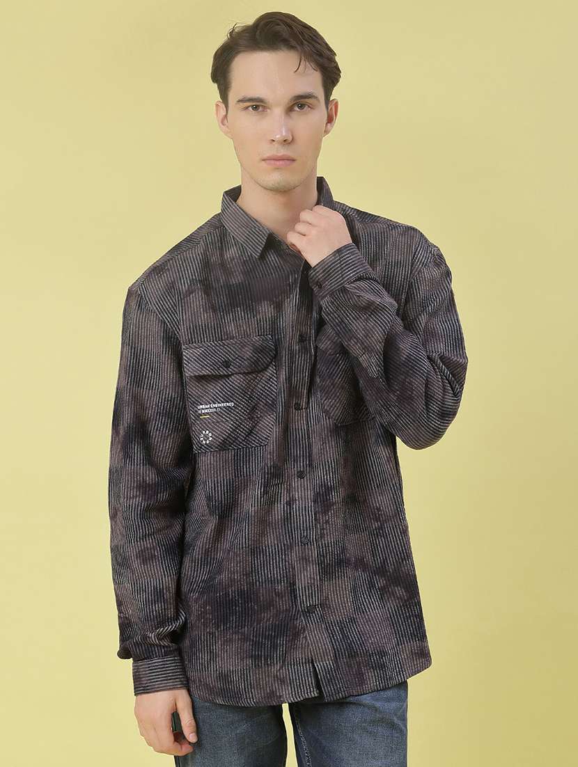 men printed long sleeve regular fit casual shirt - 21994837 -  Standard Image - 2