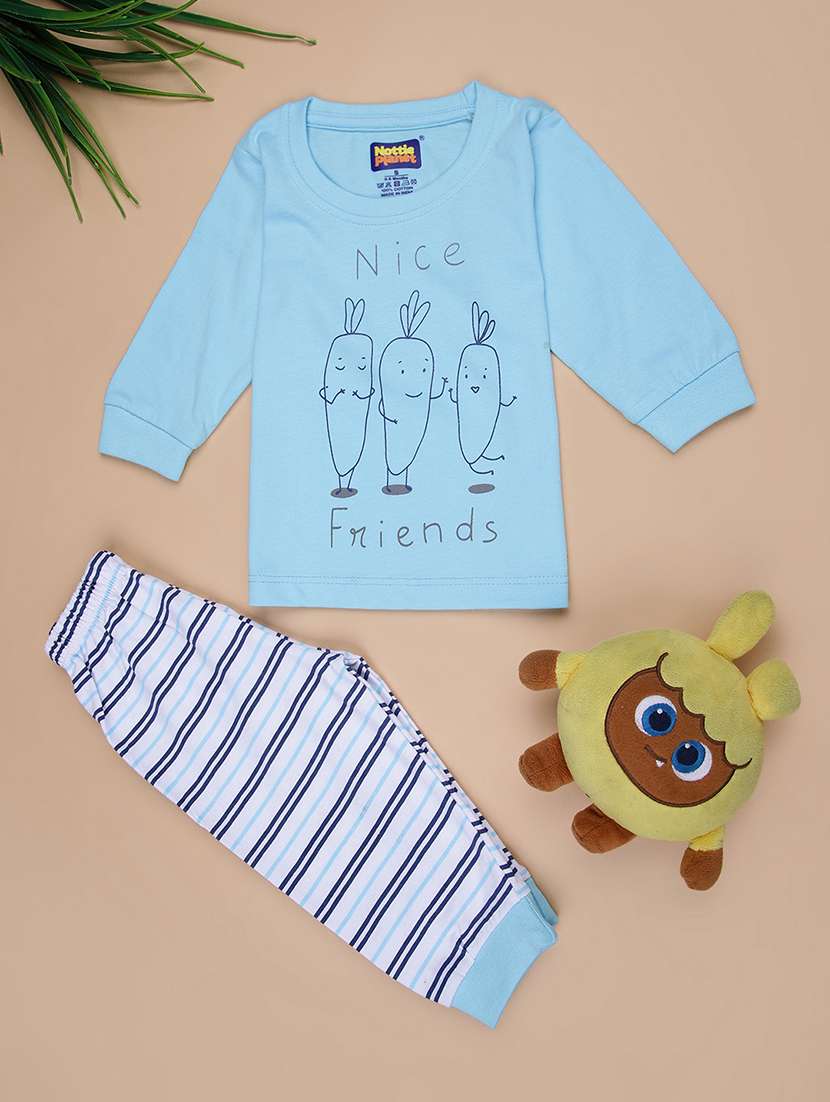 boys printed long sleeve full length set