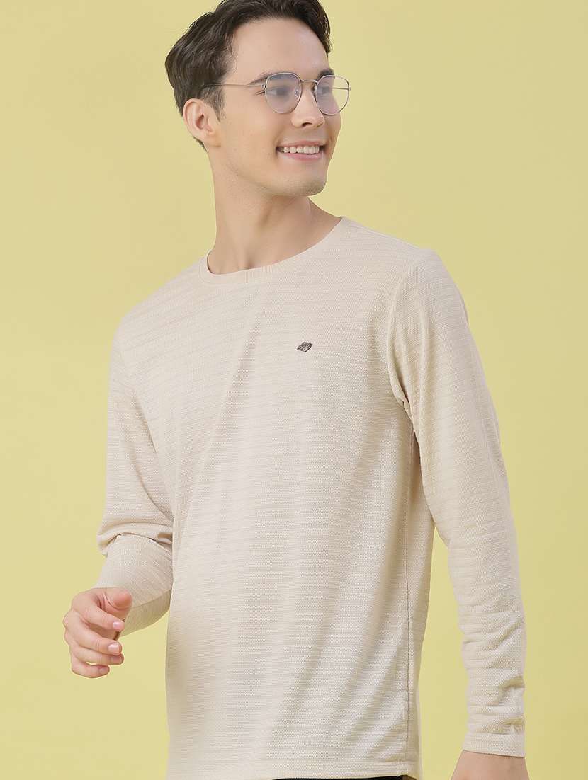 men solid long sleeve regular fit t-shirt