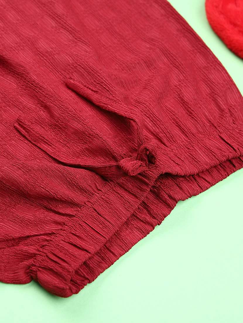 girls solid mid rise straight palazzo - 21995009 -  Standard Image - 2