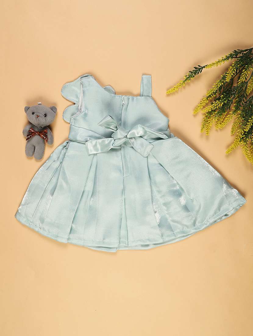 girls embellished single shoulder flared dress