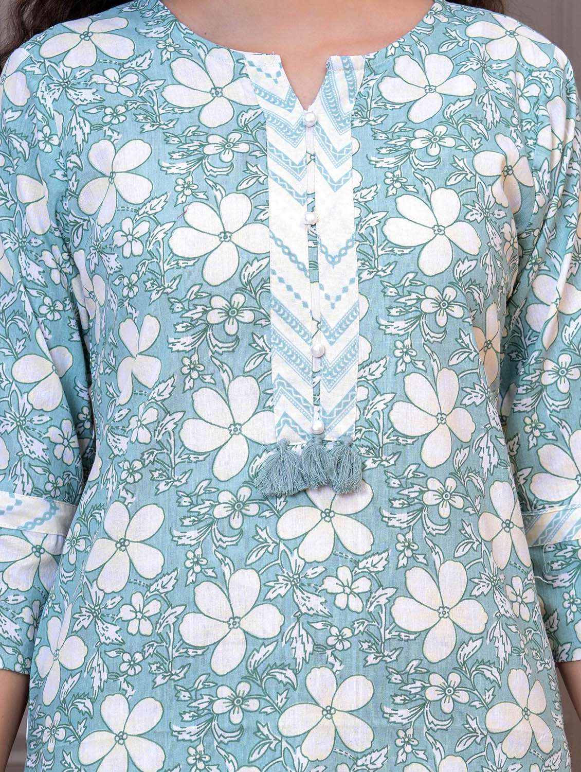 women floral printed three quarter sleeve kurta pant with dupatta set - 21995156 -  Standard Image - 2