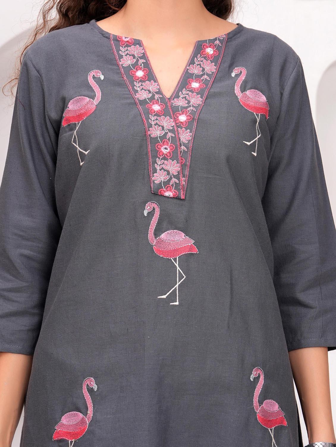 women embroidered kurta and salwar set - 21995166 - Standard Image - 2