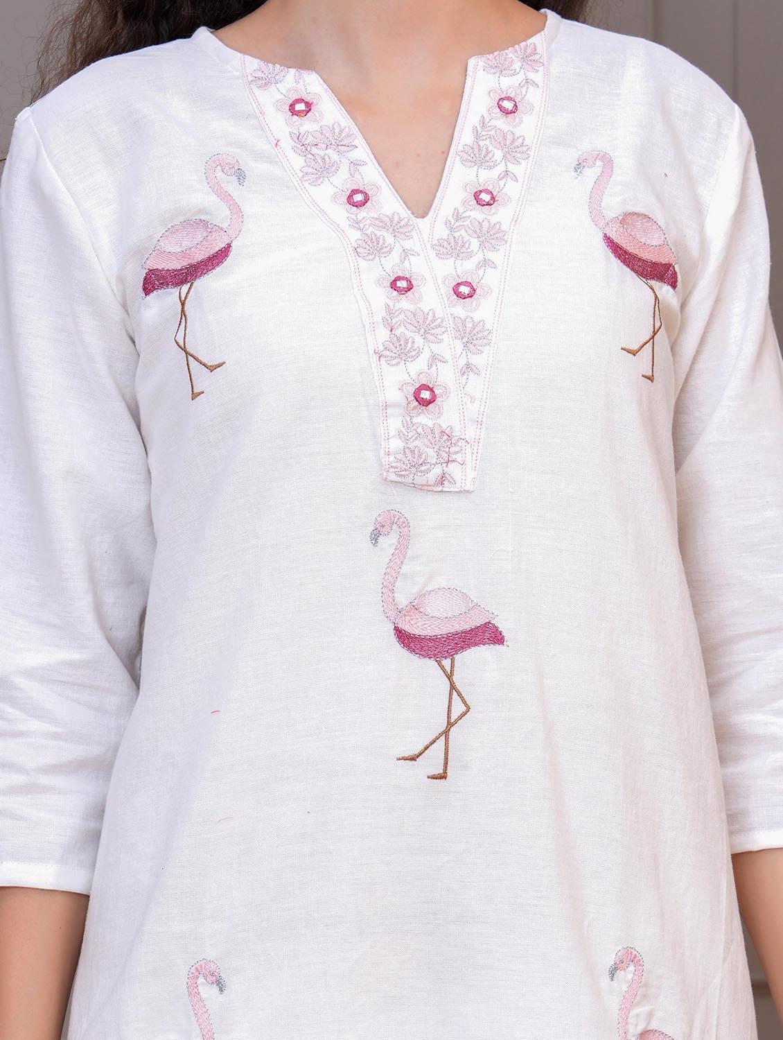 women embroidered kurta and pant set - 21995167 - Standard Image - 2