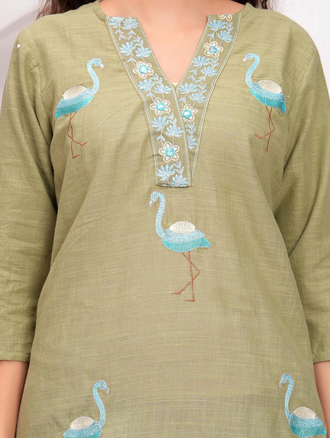 women embroidered kurta and salwar set - 21995168 - Standard Image - 2
