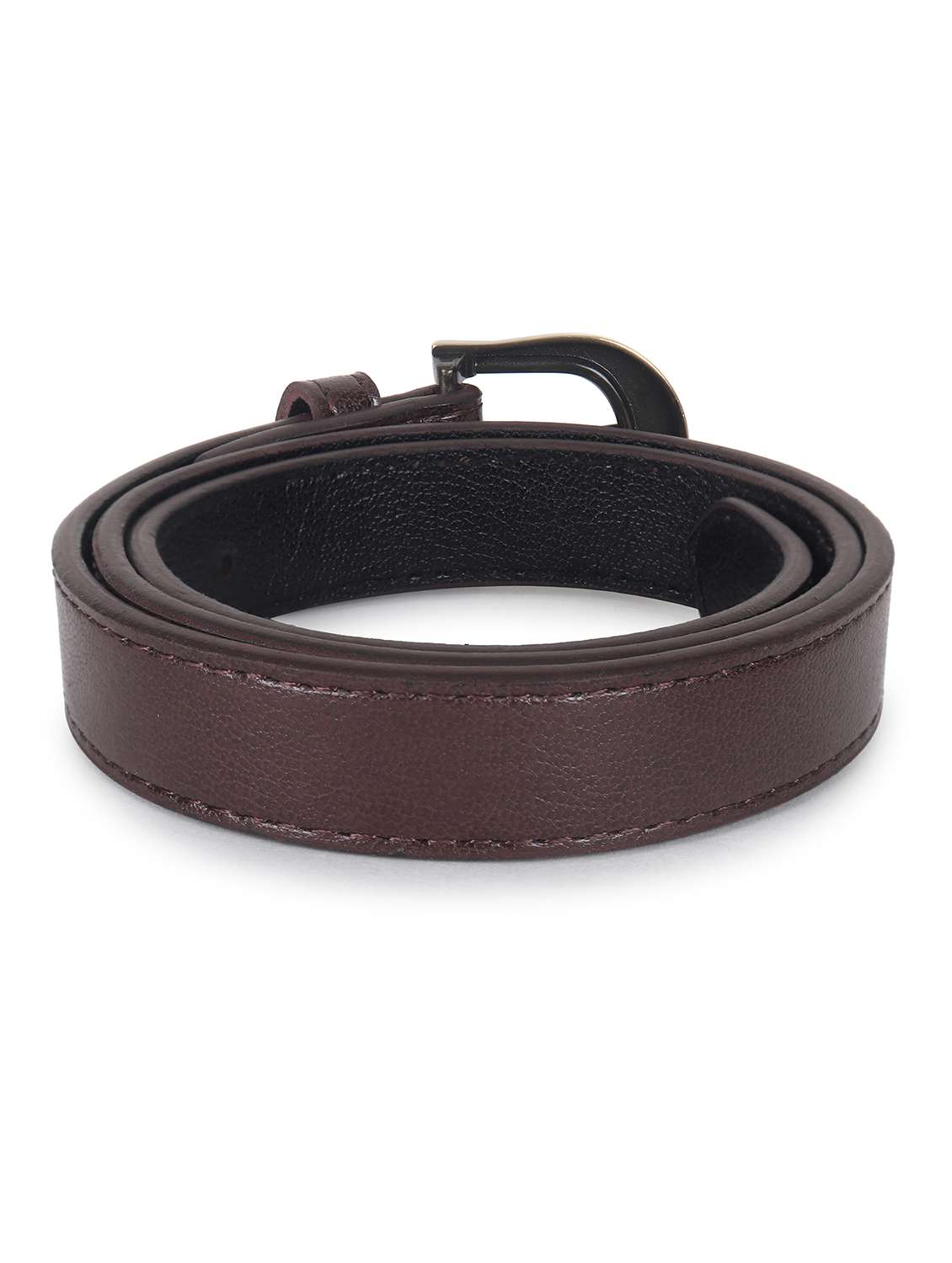 women leather brown plain buckle belt - 21995226 - Standard Image - 2