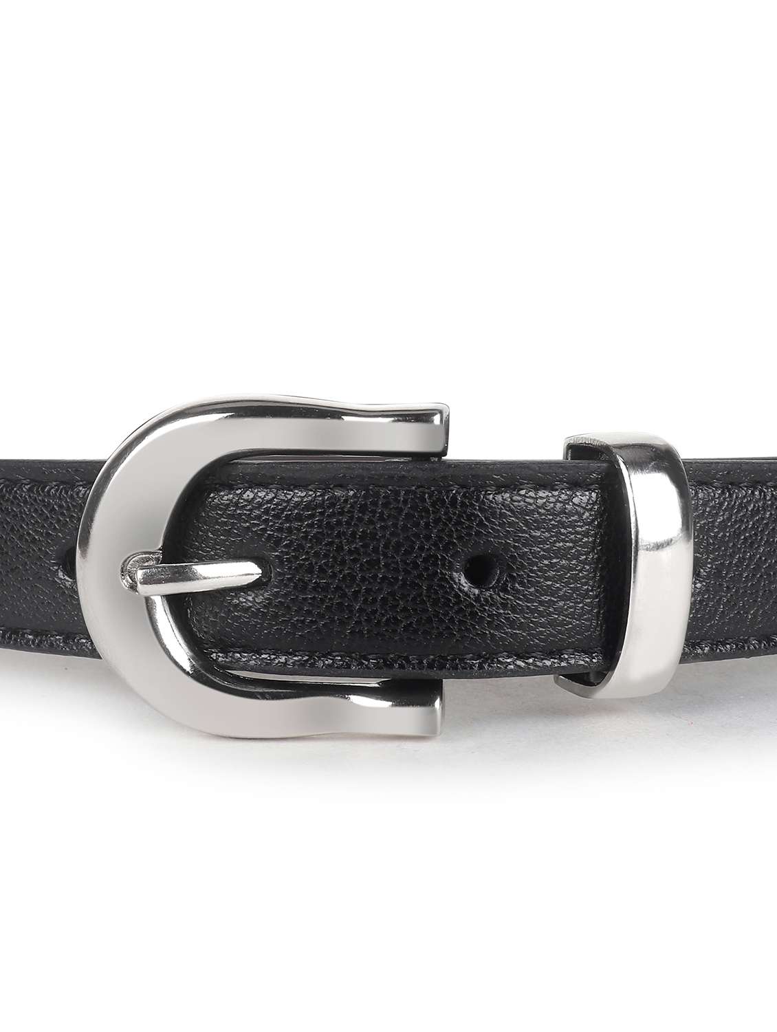 women leather black plain buckle belt - 21995231 -  Standard Image - 2
