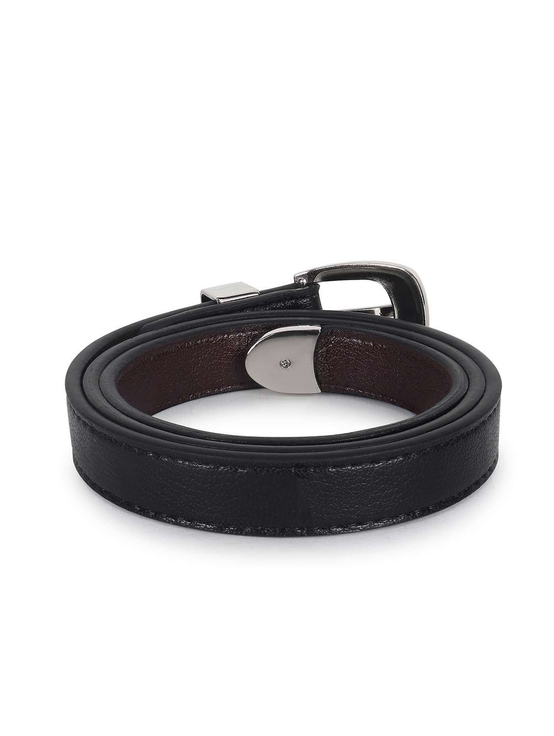 women leather black plain buckle belt - 21995235 - Standard Image - 2