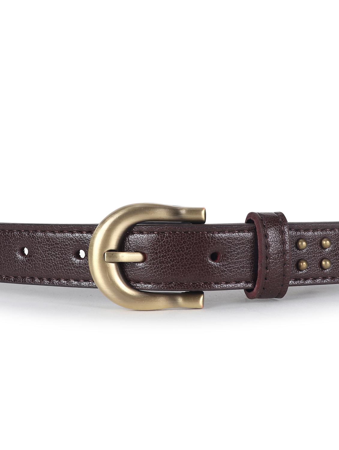women's brown studded leather belt - 21995239 - Standard Image - 2