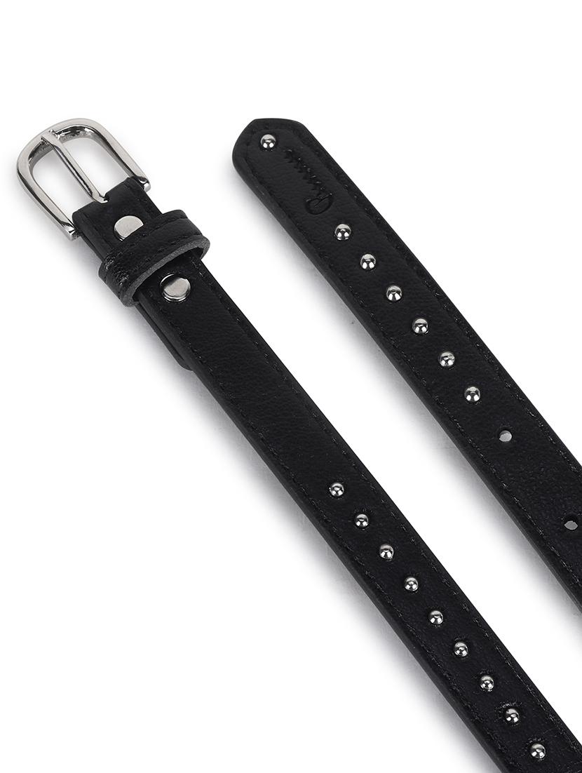 women's black studded leather belt - 21995240 - Standard Image - 2