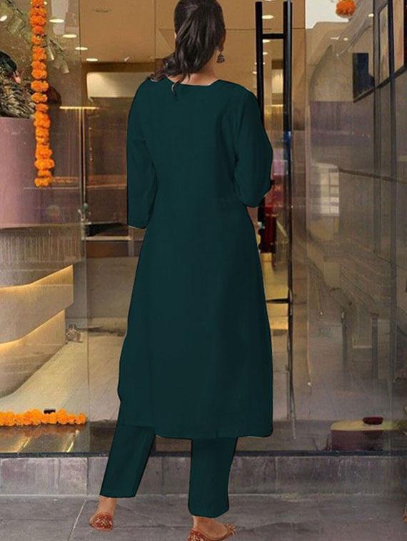 women embroidered kurta and pant with dupatta - 21995258 - Standard Image - 2
