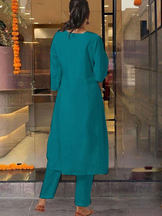 women embroidered kurta and pant with dupatta - 21995259 - Standard Image - 2