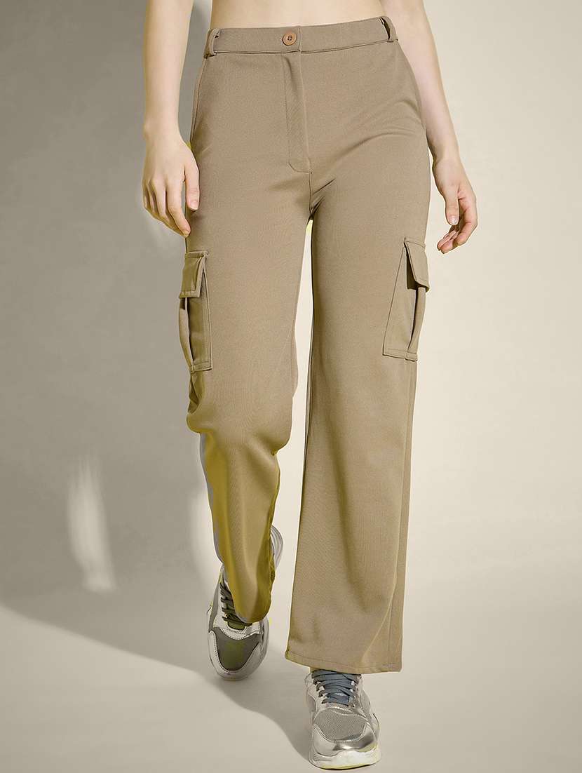 women solid high rise cargo