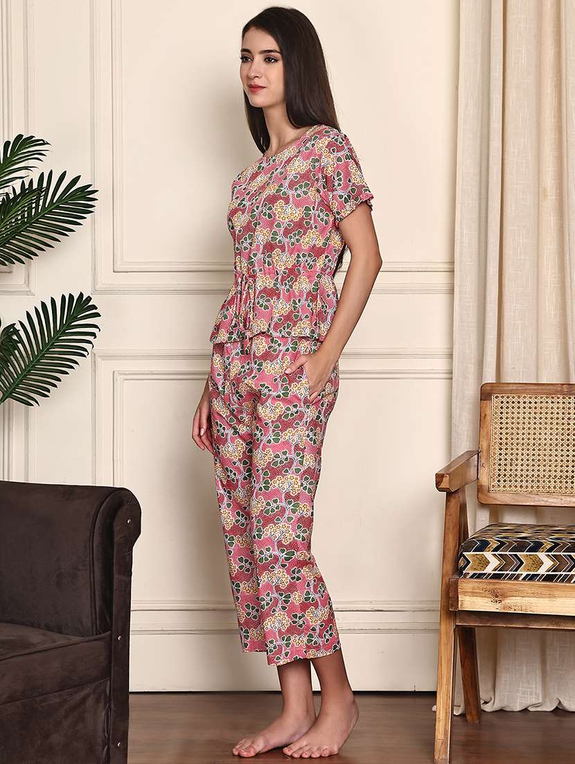 women printed nightwear pyjama set - 21995914 -  Standard Image - 2