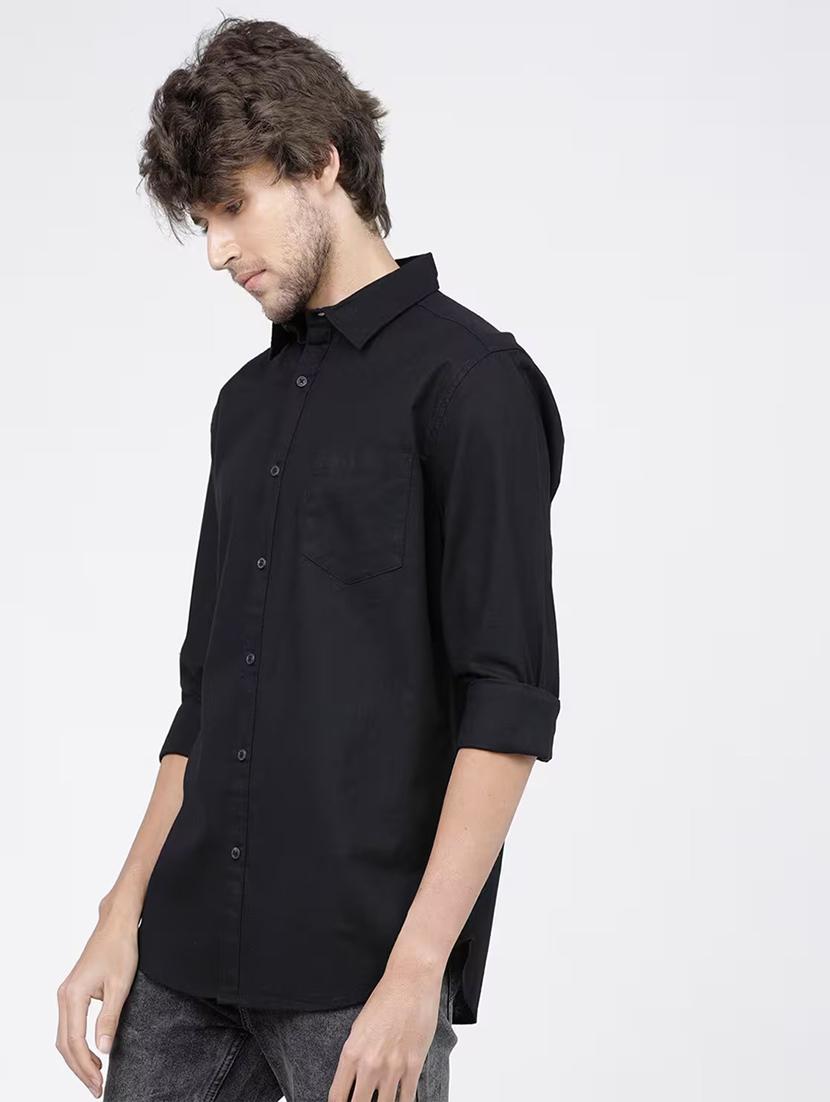 men solid long sleeve regular fit casual shirt - 21996359 - Standard Image - 2