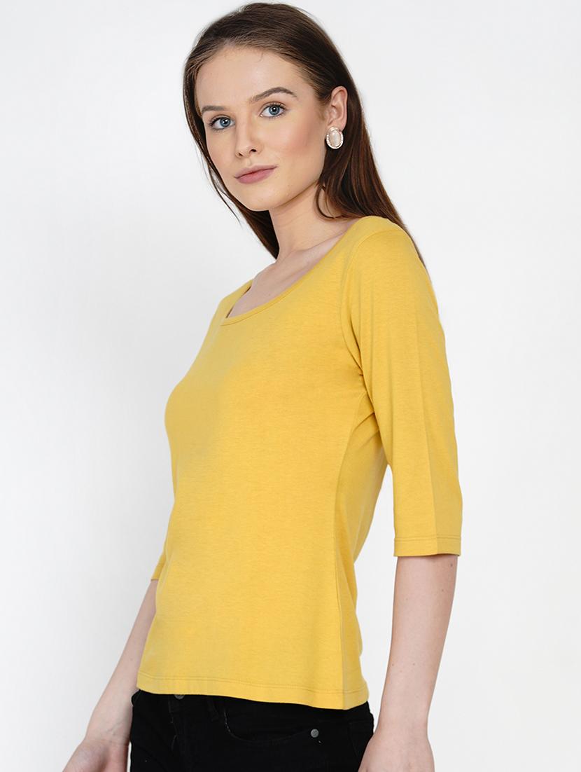 womensolid round neck regular top - 21996396 - Standard Image - 2