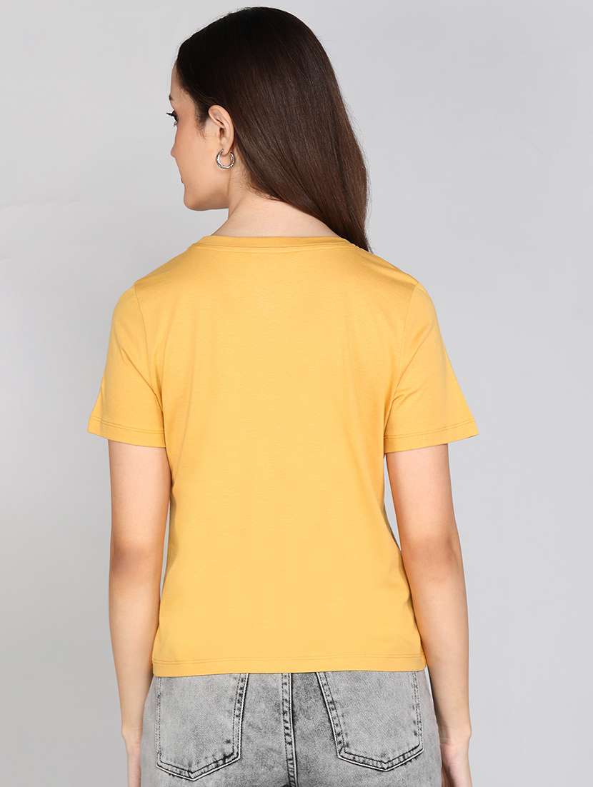 women solid short sleeve regular fit t-shirt - 21996398 - Standard Image - 2