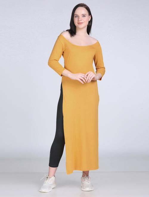 women solid three quarter sleeve long top - 21996408 - Standard Image - 0