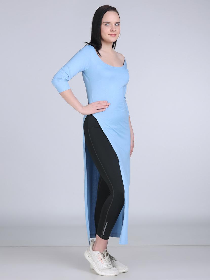 women solid three quarter sleeve long top - 21996409 - Standard Image - 2