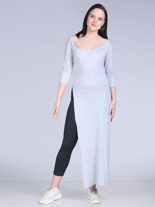 women solid three quarter sleeve long top - 21996411 - Standard Image - 0