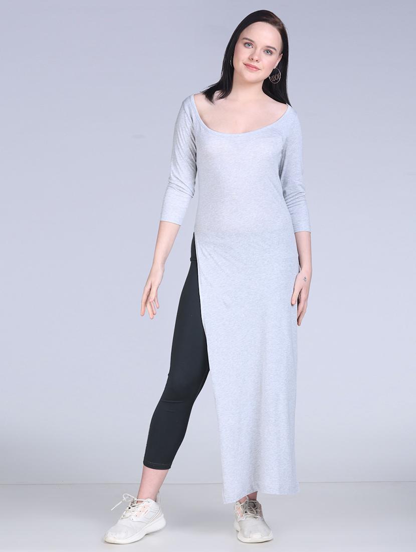women solid three quarter sleeve long top - 21996411 - Zoom Image - 0