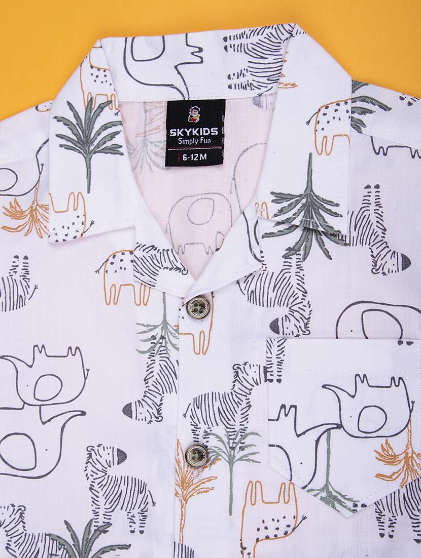 boys printed short sleeve collared shirt - 21996444 -  Standard Image - 2