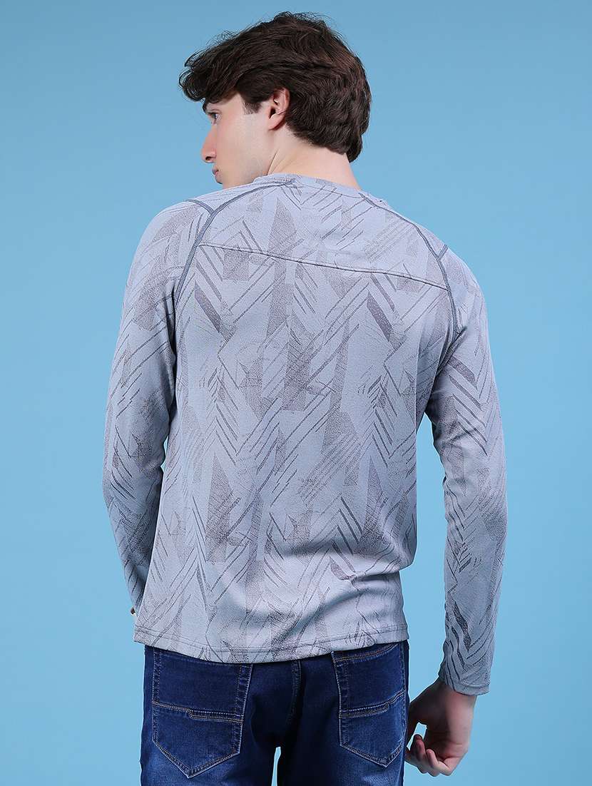 men printed round neck long sleeve t-shirt - 21996452 -  Standard Image - 2