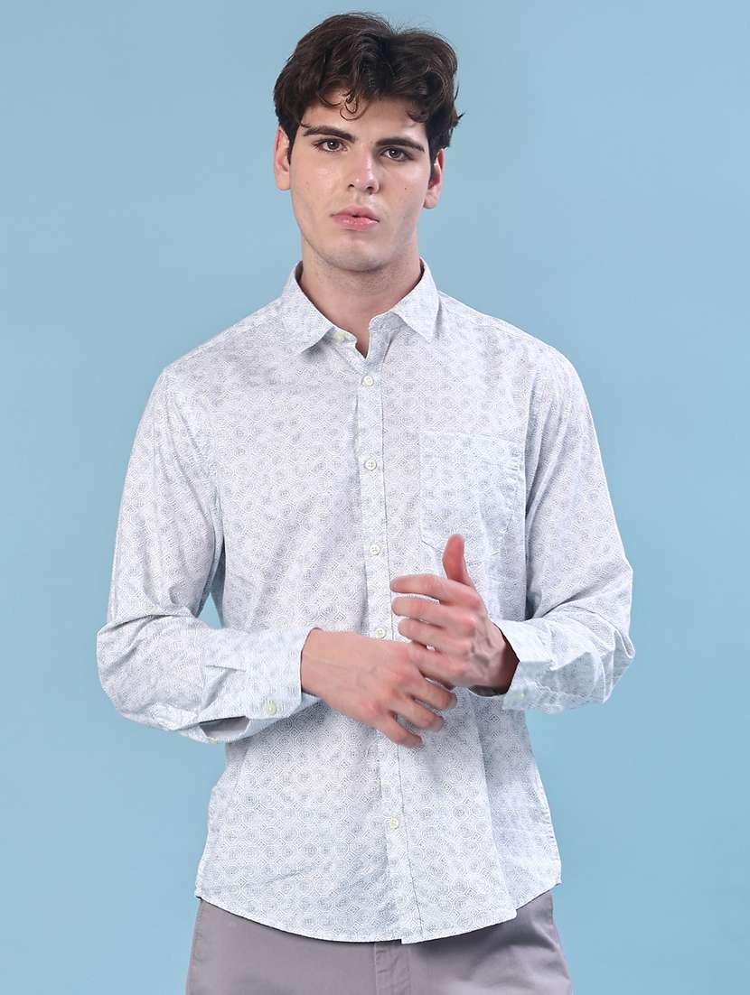 men printed long sleeve regular fit casual shirt - 21996600 -  Standard Image - 2
