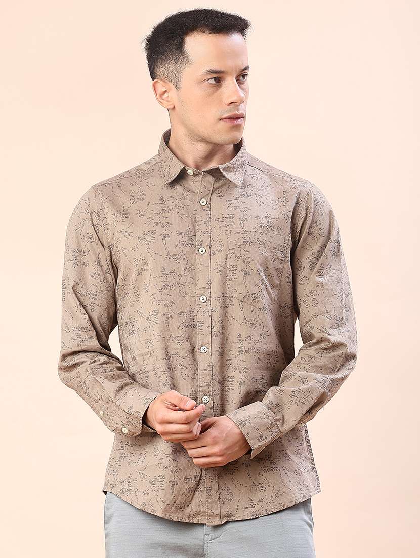 men printed long sleeve regular fit casual shirt - 21996602 -  Standard Image - 2