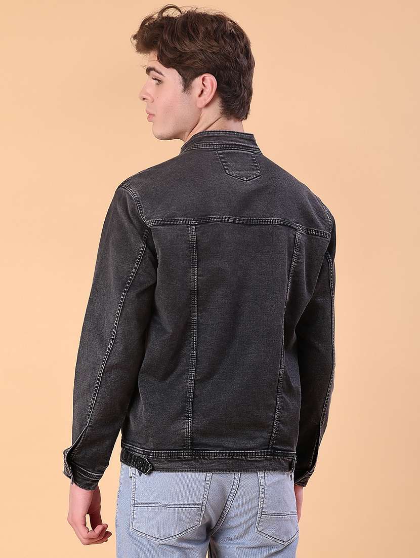 men solid long sleeve regualr fit denim jacket - 21996619 -  Standard Image - 2