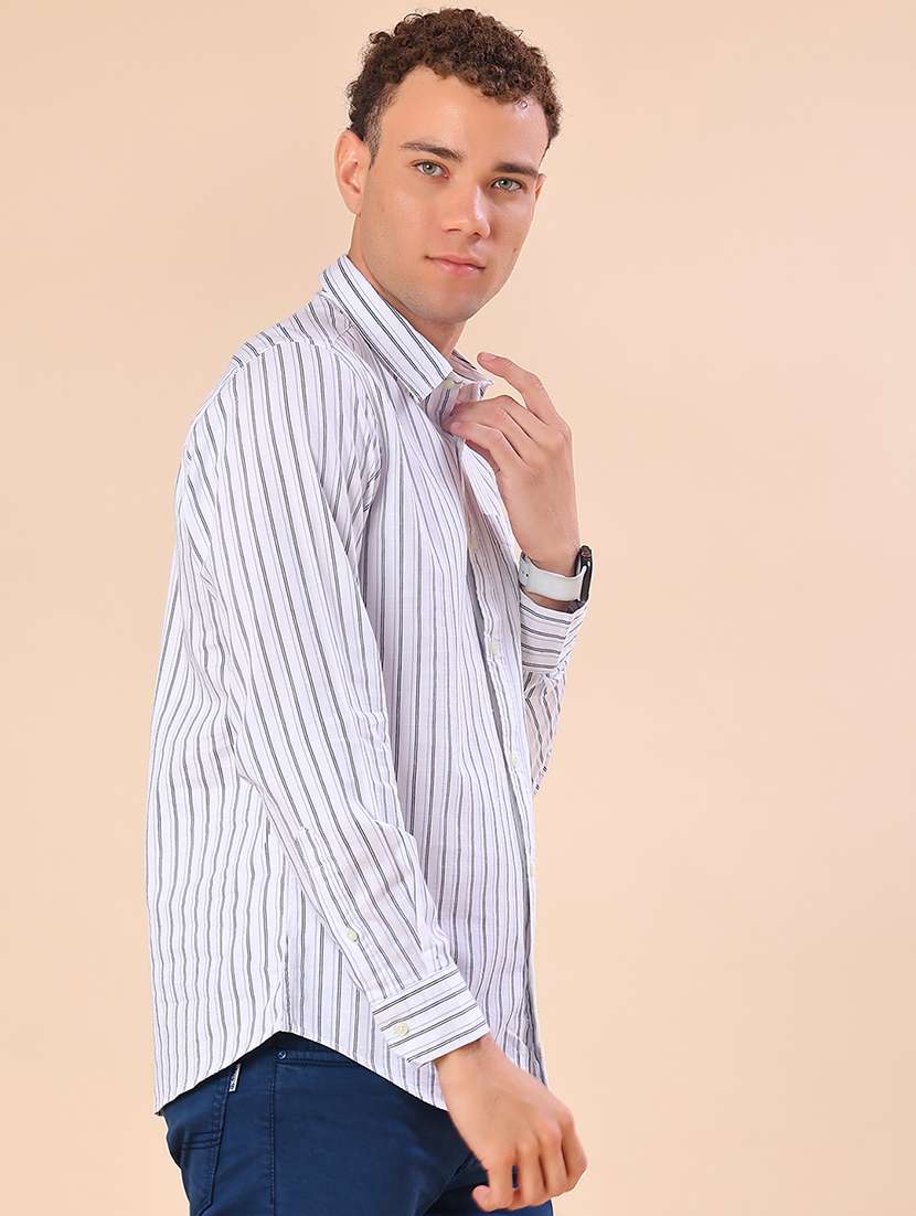 men striped long sleeve regular fit casual shirt - 21996632 -  Standard Image - 2