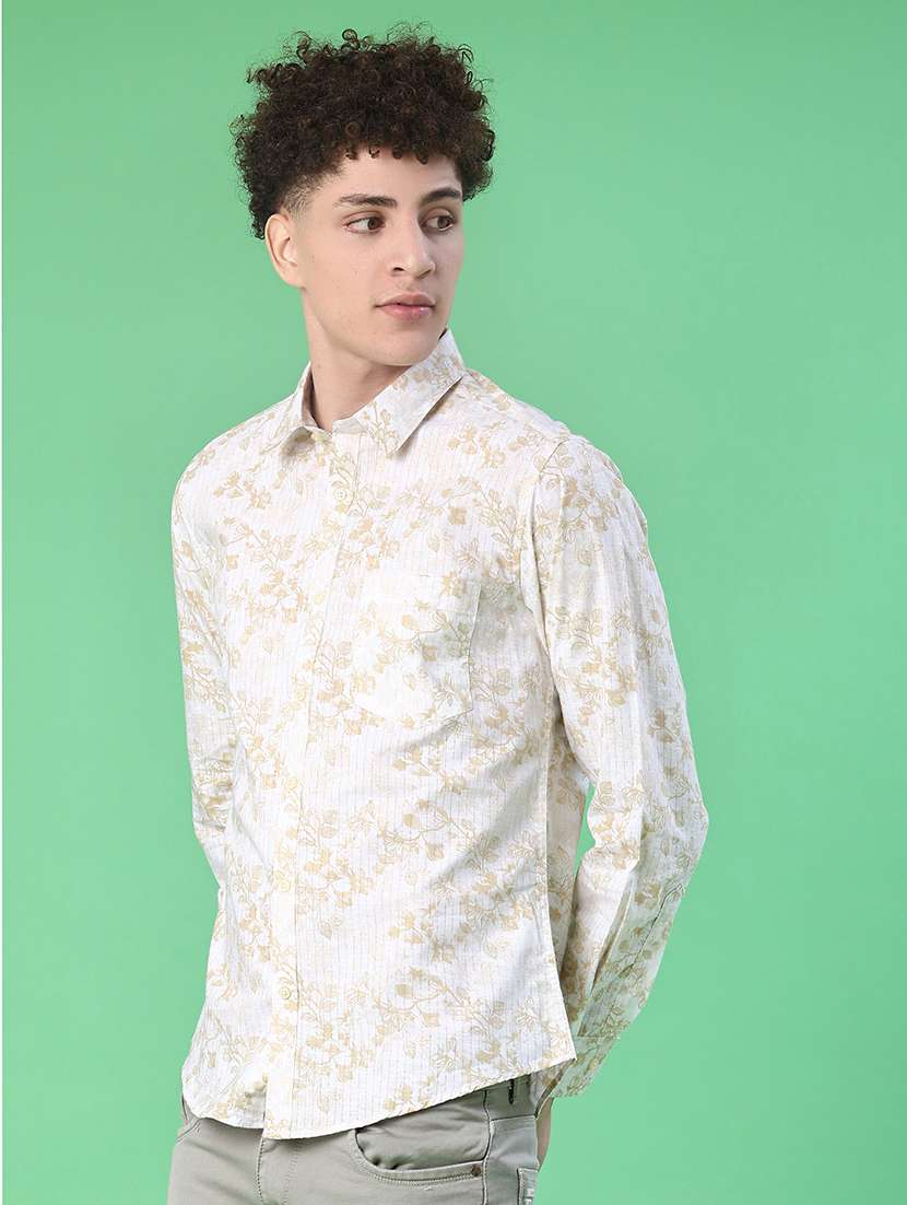 men printed long sleeve regular fit casual shirt - 21996634 -  Standard Image - 2