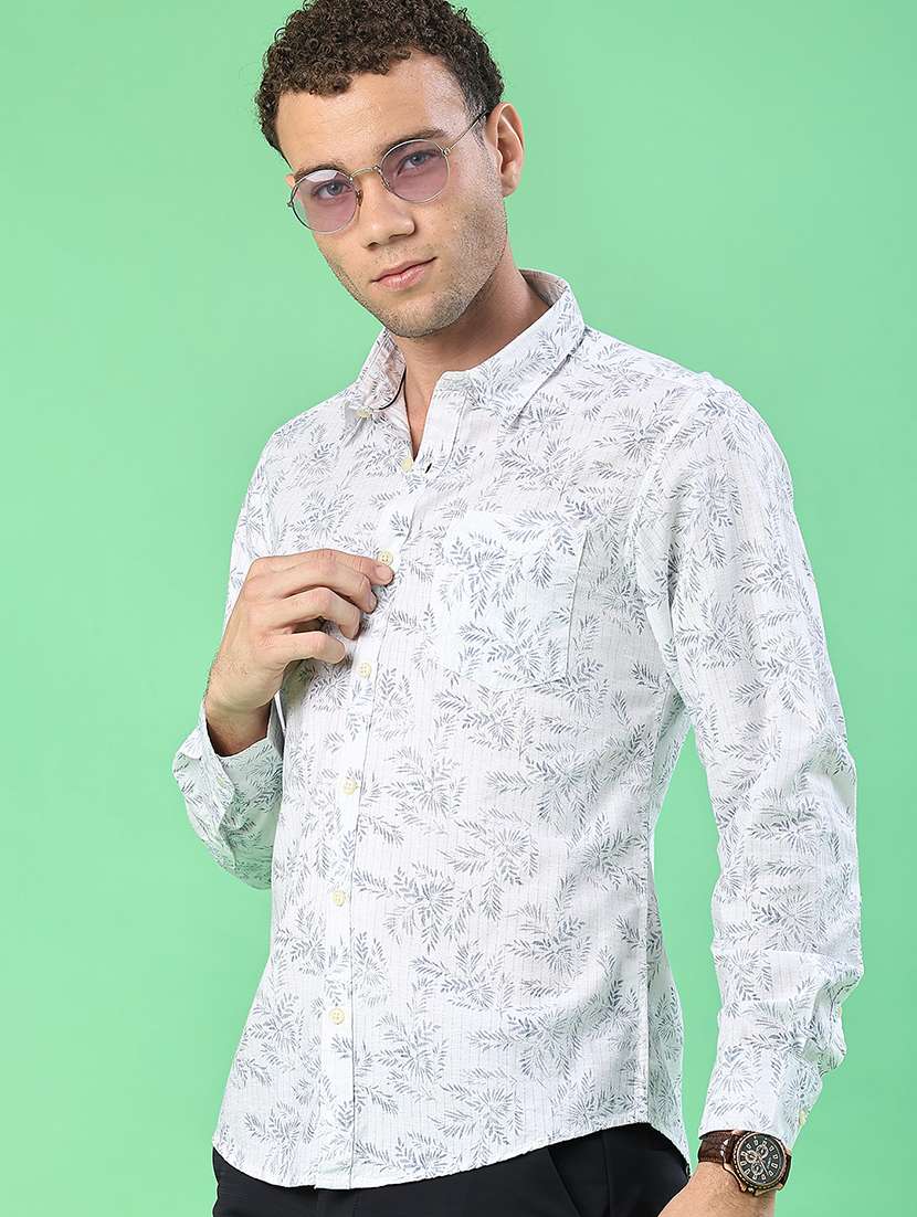 men printed long sleeve regular fit casual shirt - 21996636 -  Standard Image - 2