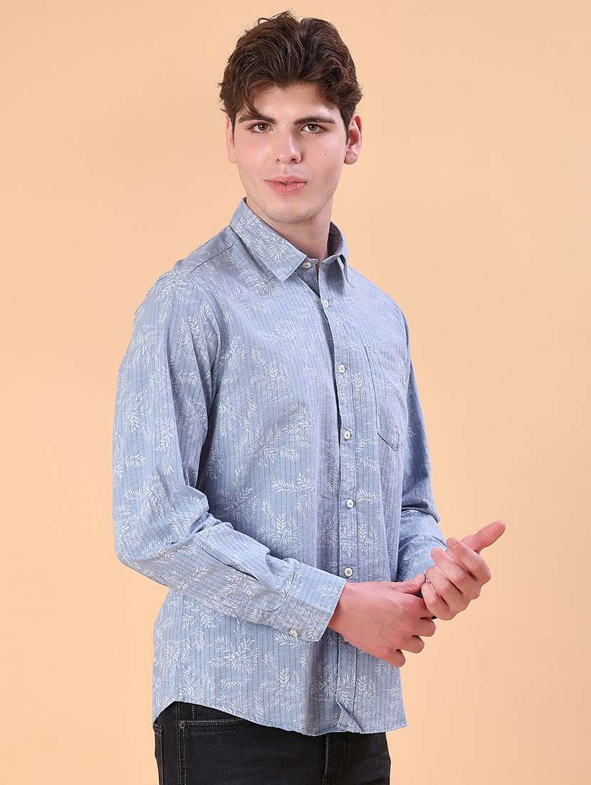 men printed long sleeve regular fit shirt - 21996681 -  Standard Image - 2