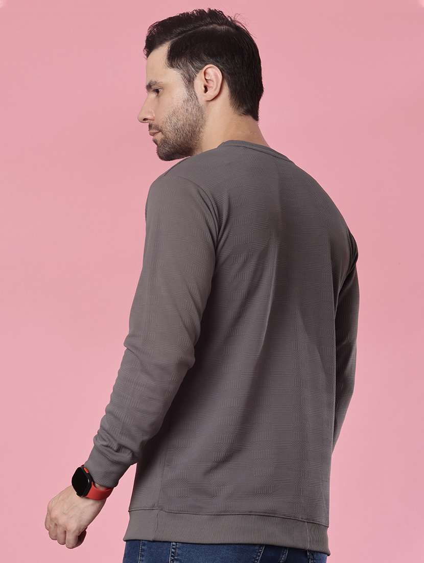 Men Self Design Long Sleeve Regular Fit Pullover - 21996689 -  Standard Image - 2