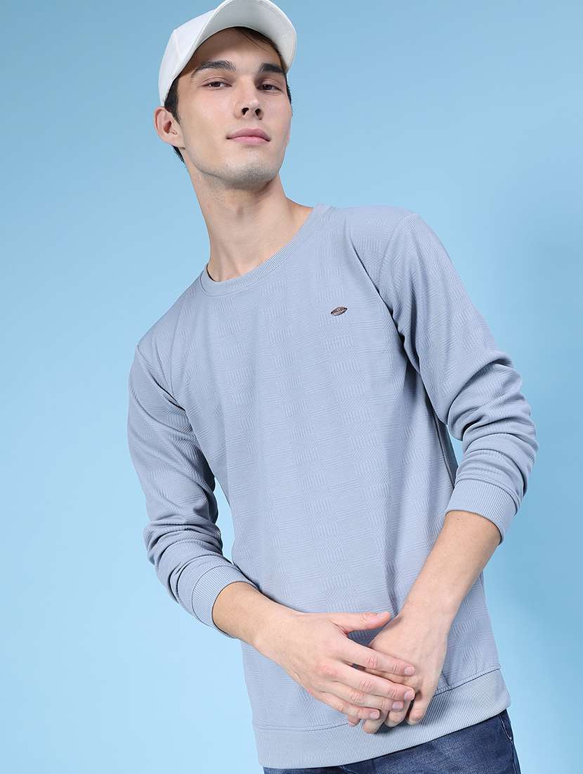 men self design long sleeve regualr fit sweatshirt